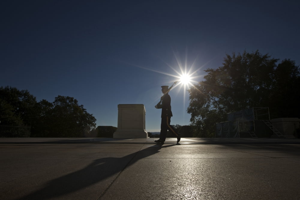 Honor Guard at the Tomb of the Unknowns Arlington National Cemetery Canvas Art - Terry MooreStocktrek Images (35 x 23)