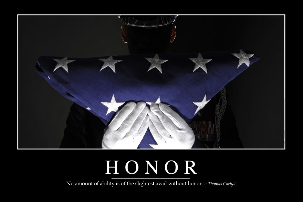 Honor Inspirational Quote and Motivational Poster Canvas Art - Stocktrek Images (34 x 23)