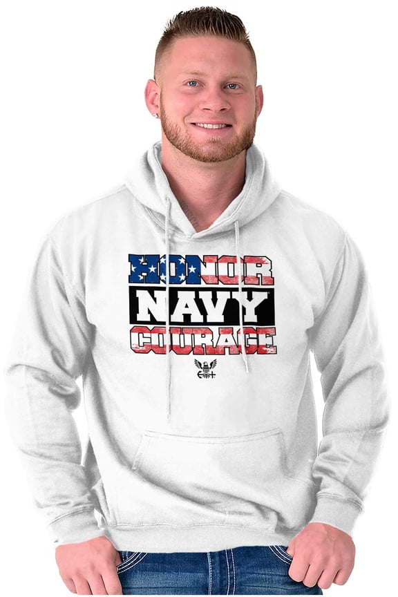 Honor Navy Courage American Flag Hoodie Sweatshirt Women Men Brisco Brands M