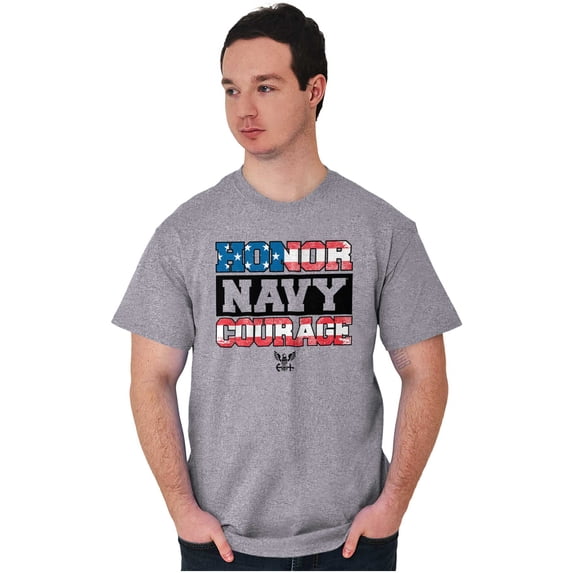 Honor Navy Courage American Flag Men's Graphic T Shirt Tees Brisco Brands L