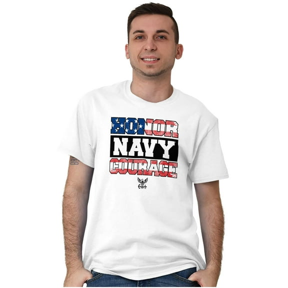 Honor Navy Courage American Flag Men's Graphic T Shirt Tees Brisco Brands M