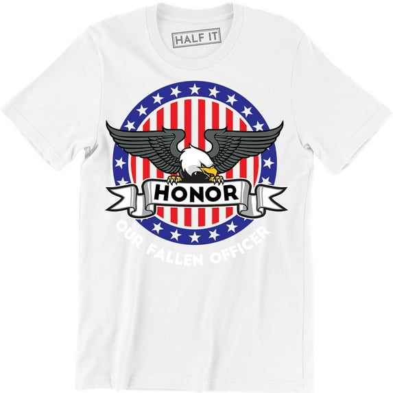 Honor Our Fallen Officers Thin Blue Line Flag Police Lives Matter Usa T-Shirt
