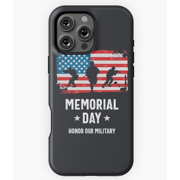 Honor Our Military Memorial Day Phone Case for iPhone 16 15 14 13 12 11 Pro Max Minimalist Phone
