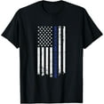 thumbnail image 1 of Honor & Respect Police Officer Thin Blue Line Flag T-shirt T-Shirt100% cotton short-sleeved shirt for both men and women, 1 of 6