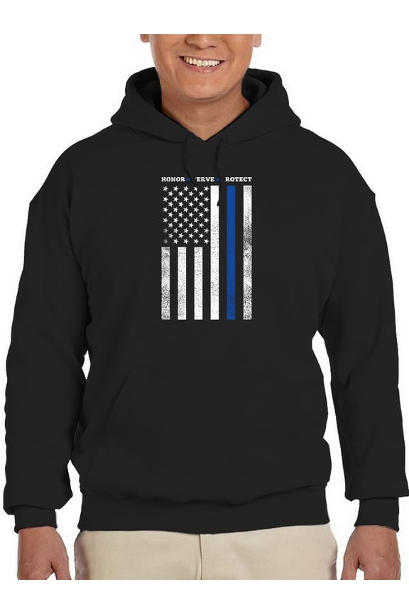 Honor Serve Protect Quote Hoodie Men -GoatDeals Designs, Male Large