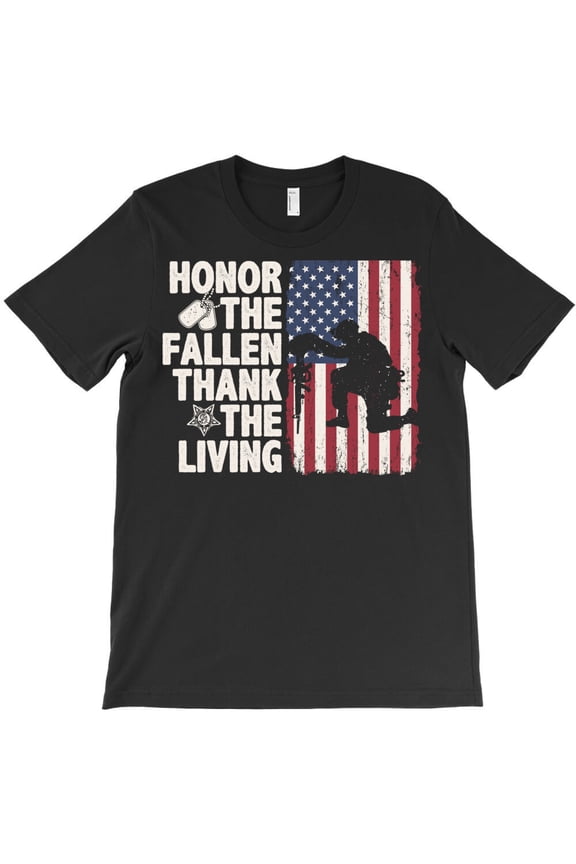 Honor The Fallen Thank The Living, Memorial Day Veteran American Flag G2190 Unisex T-Shirt, Up to Size 5XL