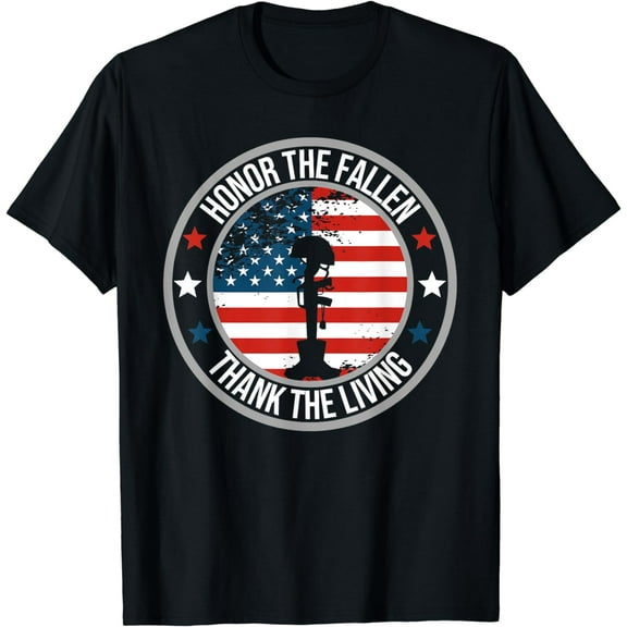 Honor The Fallen Thank The Living Memorial Day Veteran Flag T-Shirt
