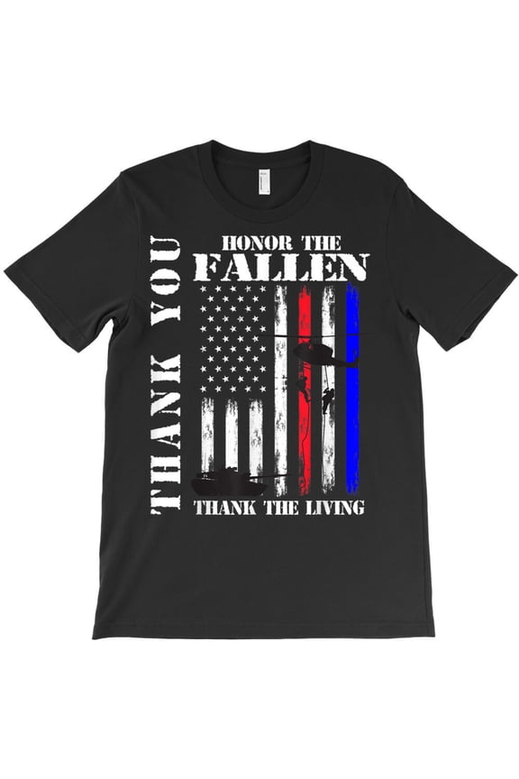 Honor The Fallen Thank The Living Memorial Veteran Thank You, G18134 Unisex T-Shirt, Up to Size 5XL