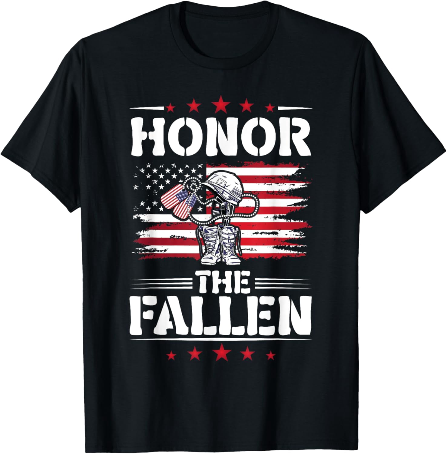 Honor The Fallen Veteran Military Combat Memorial Day TShirt