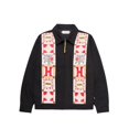 thumbnail image 1 of Honor The Gift Men's Hawthorne Patchwork Embroidered Canvas Box Fit Jacket (Small, Black), 1 of 6