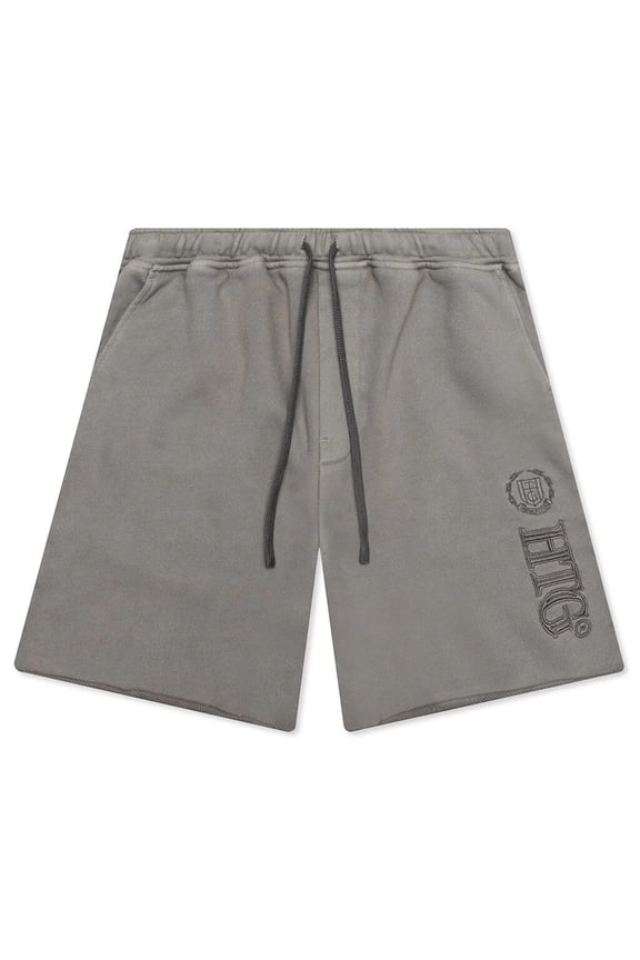 Men's Studio Embroidered Logo French Terry Sweatshorts (Small, Grey Wash)