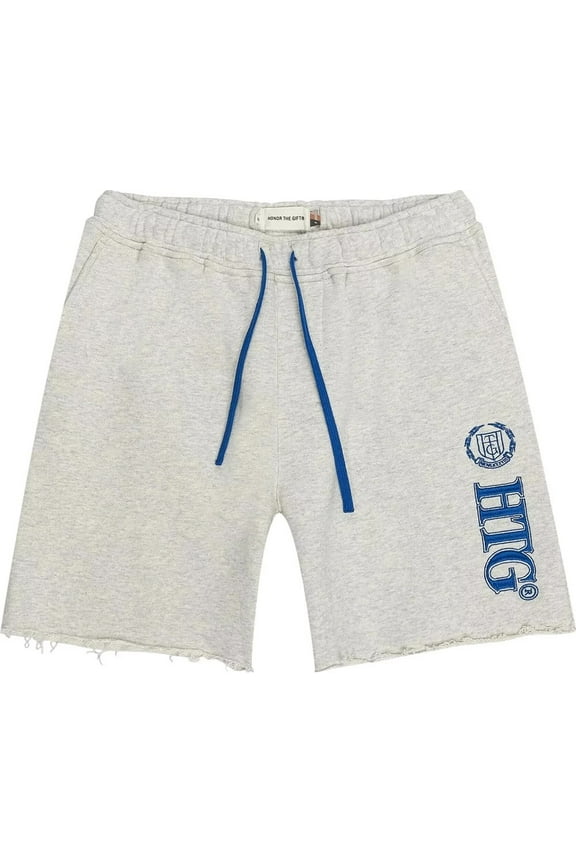 Men's Studio Embroidered Logo French Terry Sweatshorts (X-large, Heather Grey)