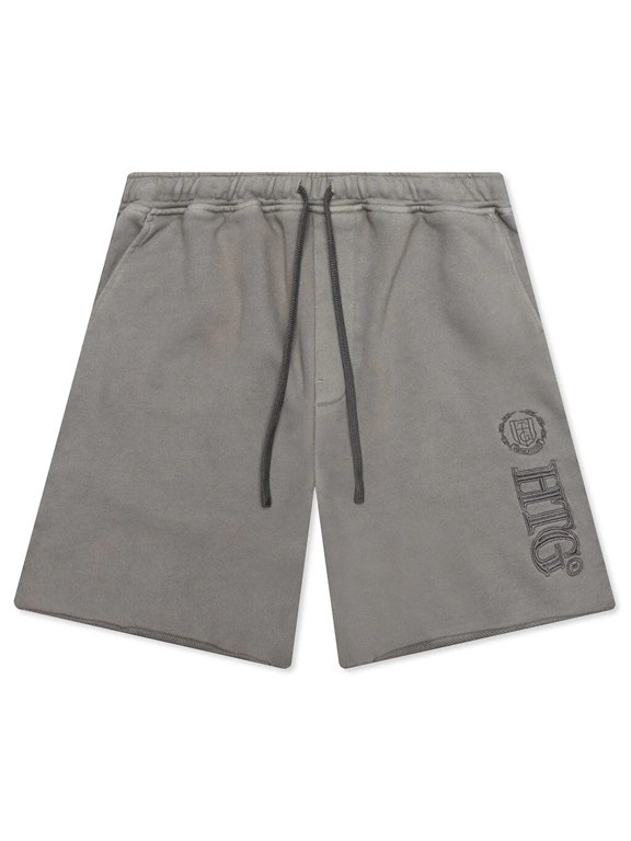 Men's Studio Embroidered Logo French Terry Sweatshorts (XX-Large, Grey Wash)