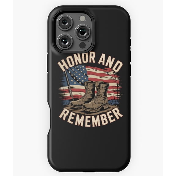 Honor and Brave Memorial Day USA Phone Case for iPhone 16 15 14 13 12 11 Pro Max