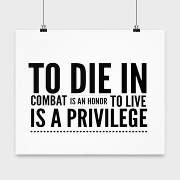 Honor and Valor Army Combat Poster - Wall Art for Military Gift