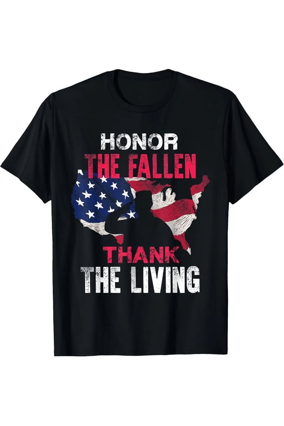 Honor the Fallen Veteran Themed Military Support Patriotic Unisex T-Shirt, S - 5XL