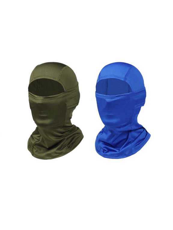 2Pcs Balaclava Face Mask UV Protection Breathable Lightweight Thin Mask Sun Hood for Men Women Motorcycle Cycling Running Hiking Blue+ Green