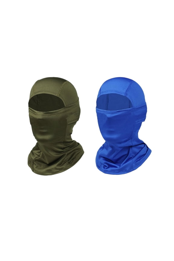 2Pcs Balaclava Face Mask UV Protection Breathable Lightweight Thin Mask Sun Hood for Men Women Motorcycle Cycling Running Hiking Blue+ Green