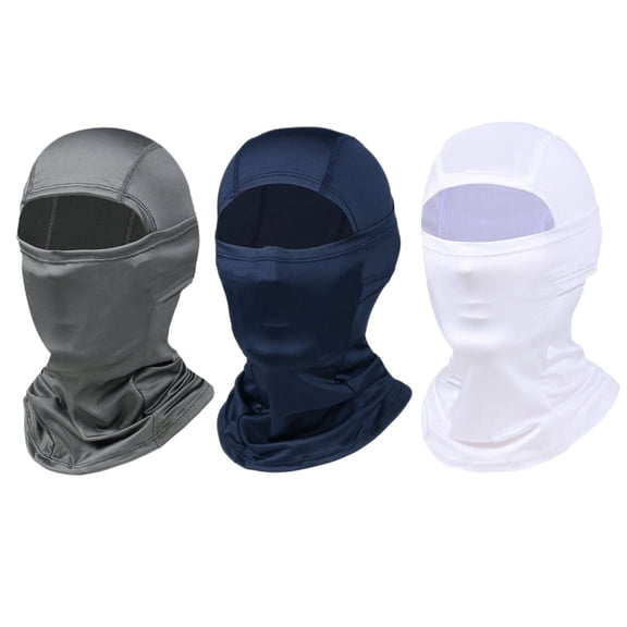 HonorHut 3Pcs Cycling Face Mask Quick Drying Breathable Lightweight Full Face Cover Mask Protector for Outdoor Sports Riding (Gray+ Blue+White)
