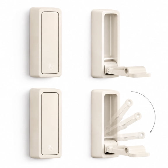 HonorHut 4 Pack Folding Coat Hooks Retractable Wall Hook Invisible Wall Mounted Hangers for Bedroom Bathroom Entryway Closet White