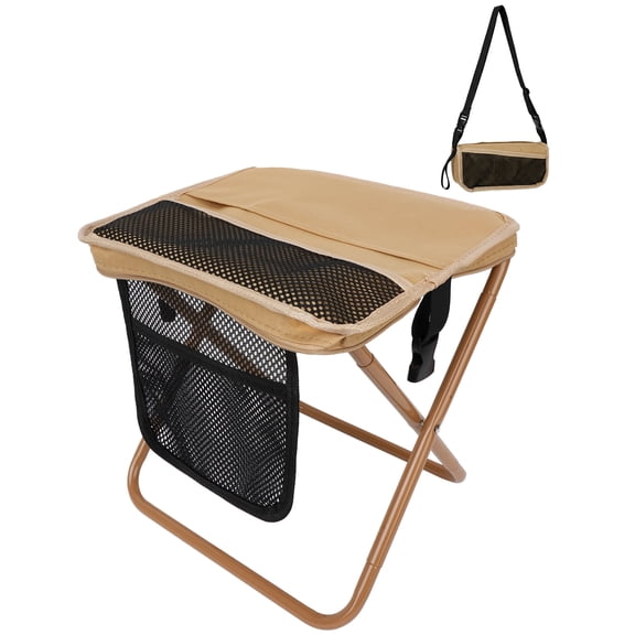 HonorHut Camping Stool Portable Folding Stool Lightweight Camping Chairs With Storage Bag Suitable for Fishing Hiking BBQ Outdoor Travel Khaki