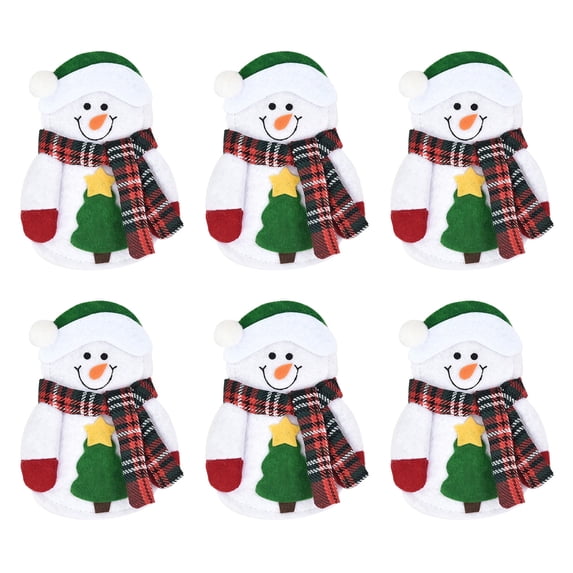 HonorHut Christmas Knife Fork Bags Decorative Cutlery Pouch Bags Silverware Holders Pockets Table Decorations Ornaments 6 Pcs 5.51x3.93Inch