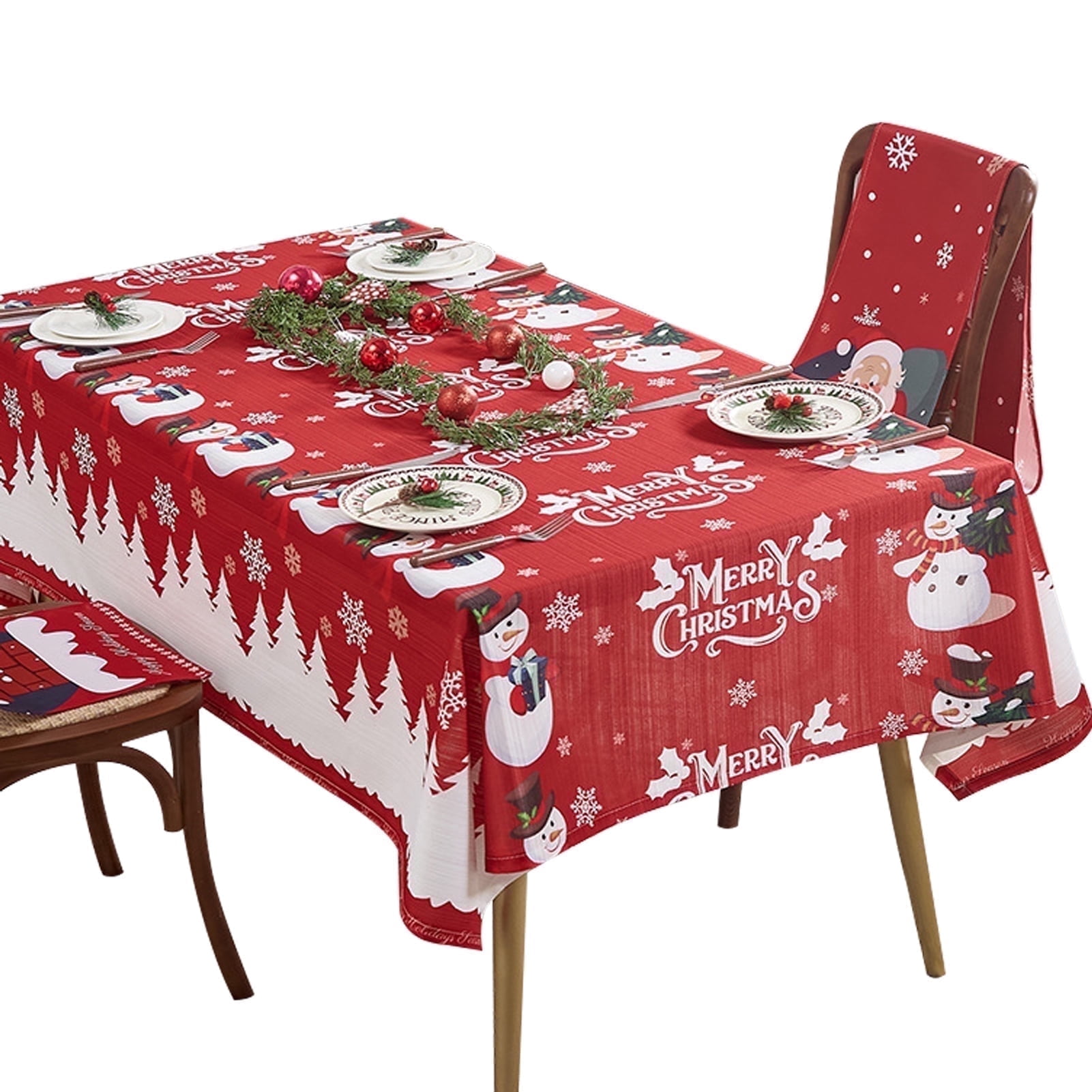 HonorHut Christmas Printed Tablecloths Stain Resistant Cover for table — free download