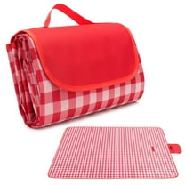 HonorHut Extra Large Picnic Blanket Foldable Lightweight Sand Mat Waterproof Beach Blankets Festival Lawn Mats for Outdoor Camping Hiking Travel 57x79Inch Red