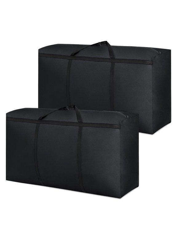 Extra Large Storage Bags Foldable Moving Bags Travel Packing Duffel Bag Set Storage Totes Waterproof Luggage Bag 2 Piece Black