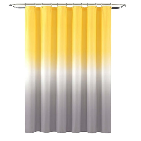 HonorHut Gradient Shower Curtains Decorative Bathroom Curtain with 12 Grommets Waterproof Fabric Shower Curtain Washable Bath Curtain Modern Bathroom Decor 71x71Inch Yellow