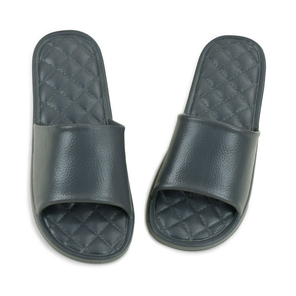 HonorHut House Slides Thick Sole Sandal Open Toe Slippers Unisex Foldable Shoes Lightweight Comfortable Slip Quick Dry Shower Sandals Dark Gray