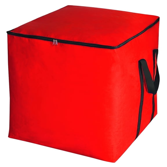 HonorHut Large Storage Packing Bags Waterpoof Square Moving Bags with Zippers Reusable Storage Bags Holiday Decorative Storage Totes 20x20x20Inch Bright Red