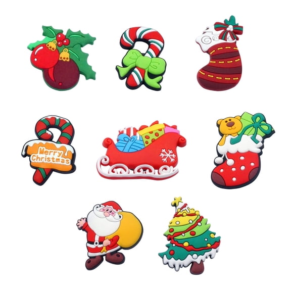HonorHut Refrigerator Magnets DIY Design Magnetic Decorative Full Back Magnet Kitchen Refrigerator Magnets Christmas Pattern 8 Pieces