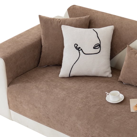 HonorHut Scratch Resistant Couch Pad Non-Sticky Sofa Cushion Soft Waterproof Couch Mat Dirt Resistant Sofa Pad 28x47Inch Dark Coffee