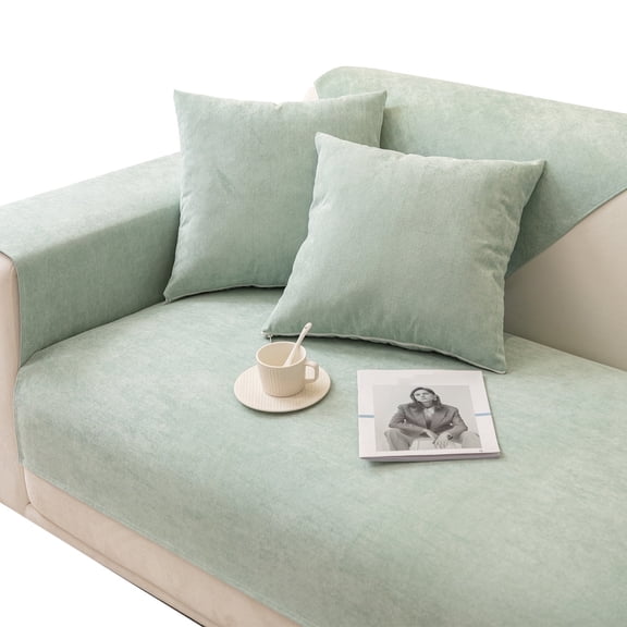 HonorHut Scratch Resistant Couch Pad Non-Sticky Sofa Cushion Soft Waterproof Couch Mat Dirt Resistant Sofa Pad 28x47Inch Mint Green