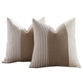 thumbnail image 1 of HonorHut Striped Textured Pillowcase Decorative Splicing Throw Pillow Covers Non-Slip Pillow Covers Boho Farmhouse Cushion cover Grey 18x18Inch 2 Piece Grey, 1 of 7