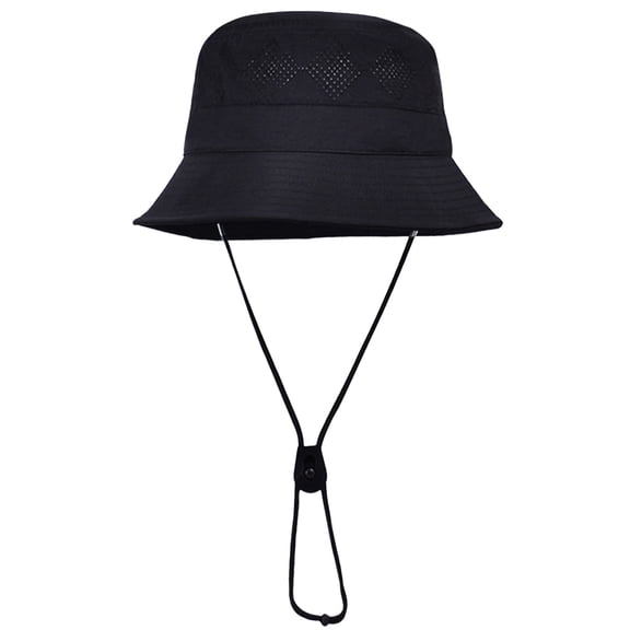 HonorHut Sun Hats Waterproof Lightweight Bucket Caps Packable Summer Cap with Adjustable Chin Strap Breathable Hiking Fishing Hat Outdoor Protection Black