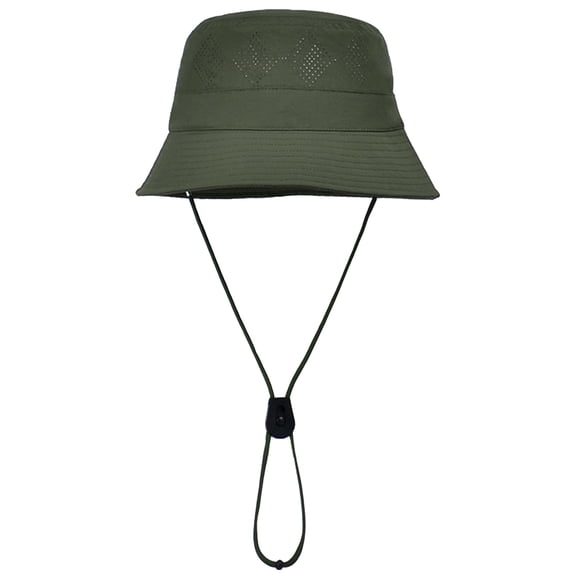 HonorHut Sun Hats Waterproof Lightweight Bucket Caps Packable Summer Cap with Adjustable Chin Strap Breathable Hiking Fishing Hat Outdoor Protection Military Green