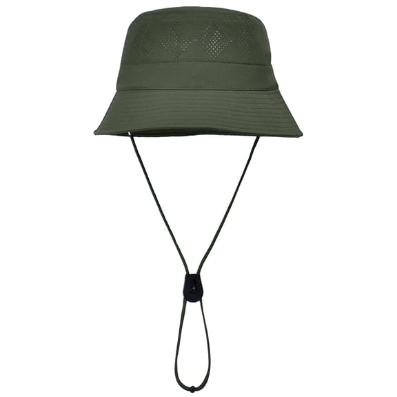 HonorHut Sun Hats Waterproof Lightweight Bucket Caps Packable Summer Cap with Adjustable Chin Strap Breathable Hiking Fishing Hat Outdoor Protection Military Green