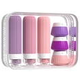 thumbnail image 1 of HonorHut Travel Silicone Bottles Set Portable Refillable Travel Essentials with Toiletry Bag LeakProof Squeezable Toiletry Containers Accessories Coral Purple, 1 of 8