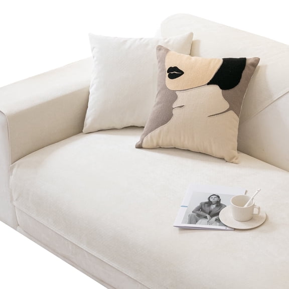 HonorHut Waterproof Sofa Pad Non Slip Couch Pad Washable Couch Mat Furniture Protector for Pets 28x28Inch Off White