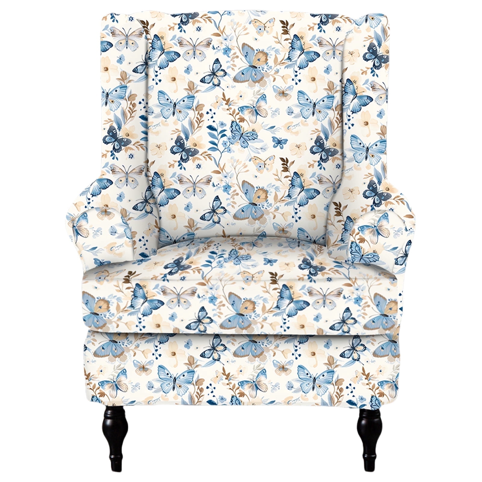 HonorHut Wing Back Chair Slipcovers Stretch Printed Armchair Slipcovers ...
