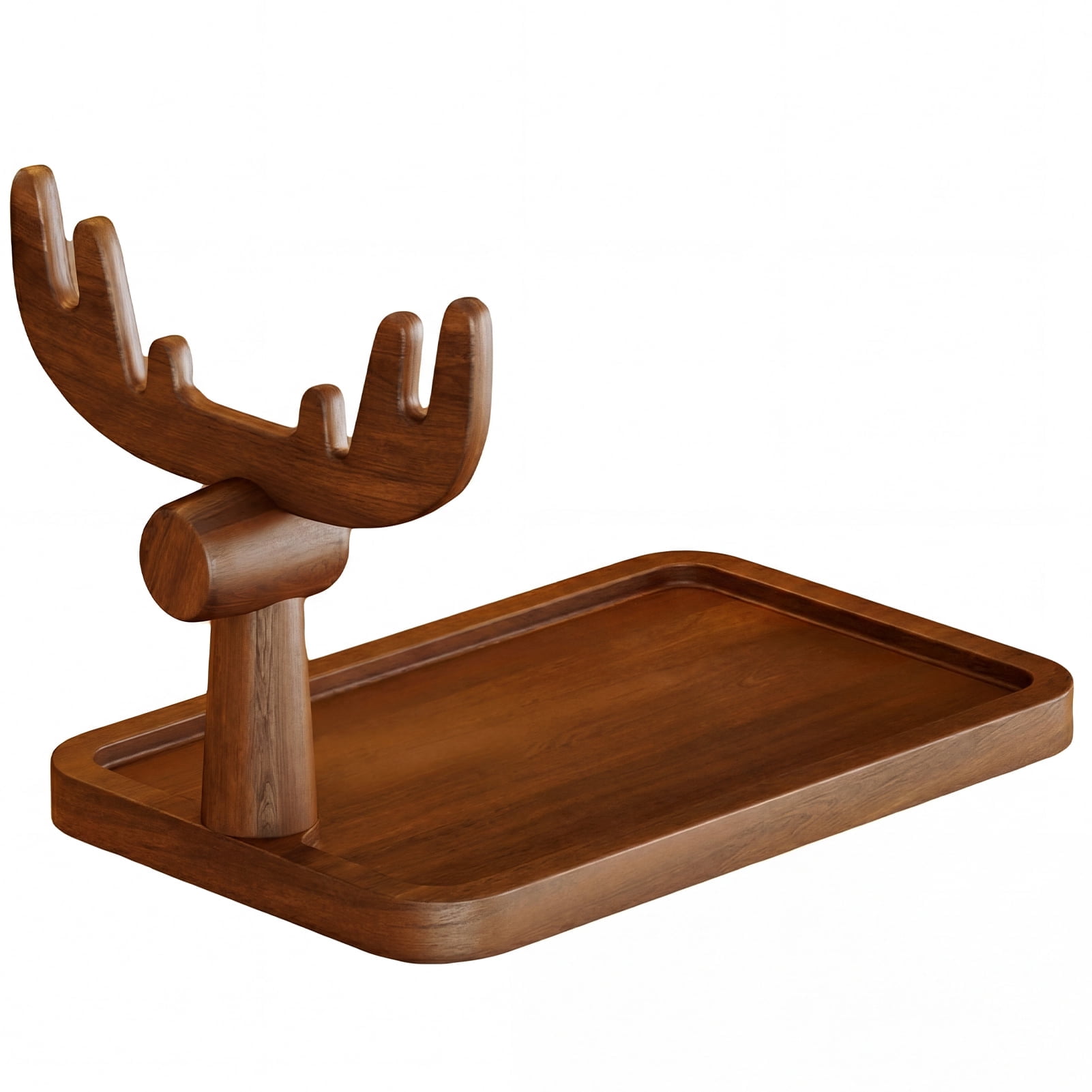 HonorHut Wooden Key Holder with Tray Wood Jewelry Tray Key Dish Bowl ...