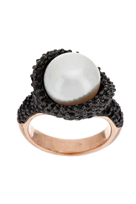 Cultured White Pearl 11.5mm & 2.00cttw Spinel Ring, Sz 10