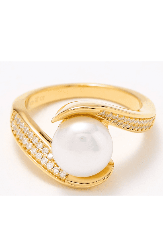 Sterling Silver 925 Fancy Gray Pearl Contraire Ring Size 9