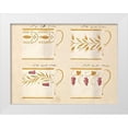 thumbnail image 1 of Honore 14x12 White Modern Wood Framed Museum Art Print Titled - Quatre tasses, modeles: 9,10,11 et 12, ca. 1800-1820, 1 of 4