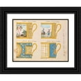 thumbnail image 1 of Honore 24x19 Black Ornate Wood Framed with Double Matting Museum Art Print Titled - Quatre tasses avec fond dor, ca. 1800-1820, 1 of 4