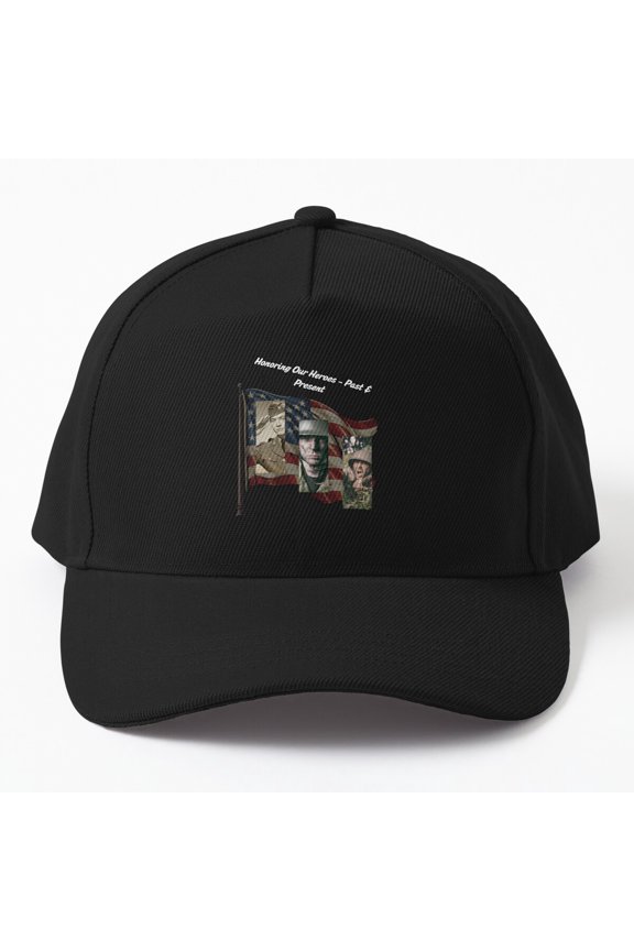 Honoring Our Heroes Baseball Hat, Past and Present Service Tribute Design, Classic Cap