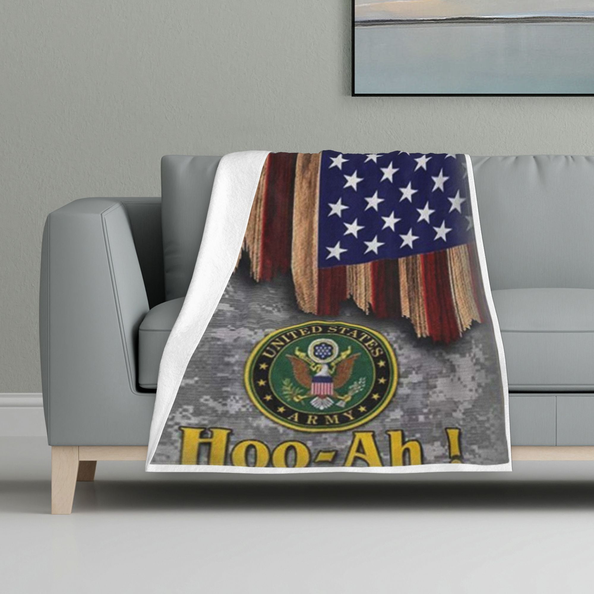 Personalized US Military Fleece Throw Blanket/Quilt - US Military Oath Of Enlistment