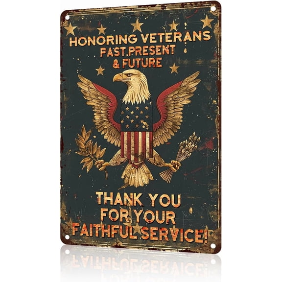 Honoring Our Veterans Past Present Future Retro Art Tin Sign Home Office Decorations 8x12 inch, Soldier 3